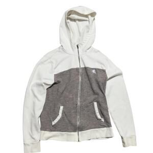 M Express Fleece Zip Hoodie – Cream/Heather Gray Regular Fit Two-Tone Lion Logo